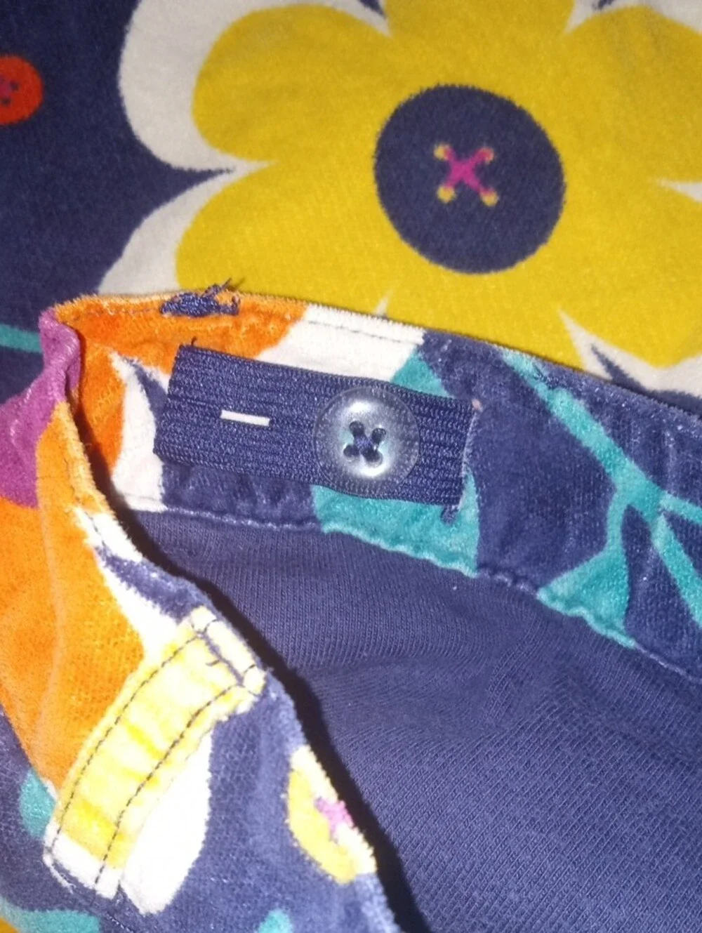 Gymboree Navy Skirt with Yellow, Pink and Teal Floral Print